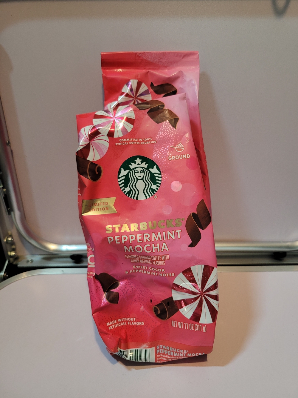 Starbucks Peppermint Mocha Ground Coffee - Pink and Brown Packaging